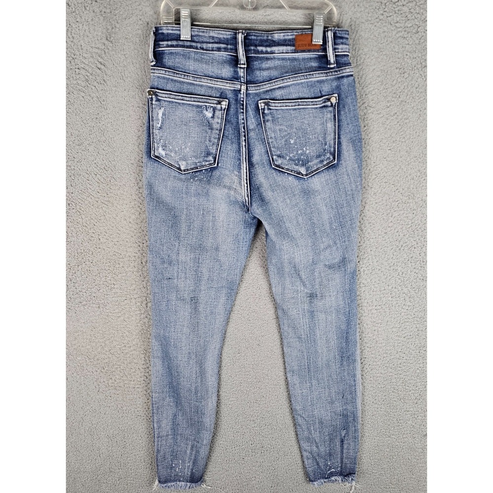 Judy Blue Jeans Women's 3/26 Denim Distressed Skinny Fit Button Fly JB82311LT - Picture 2 of 11